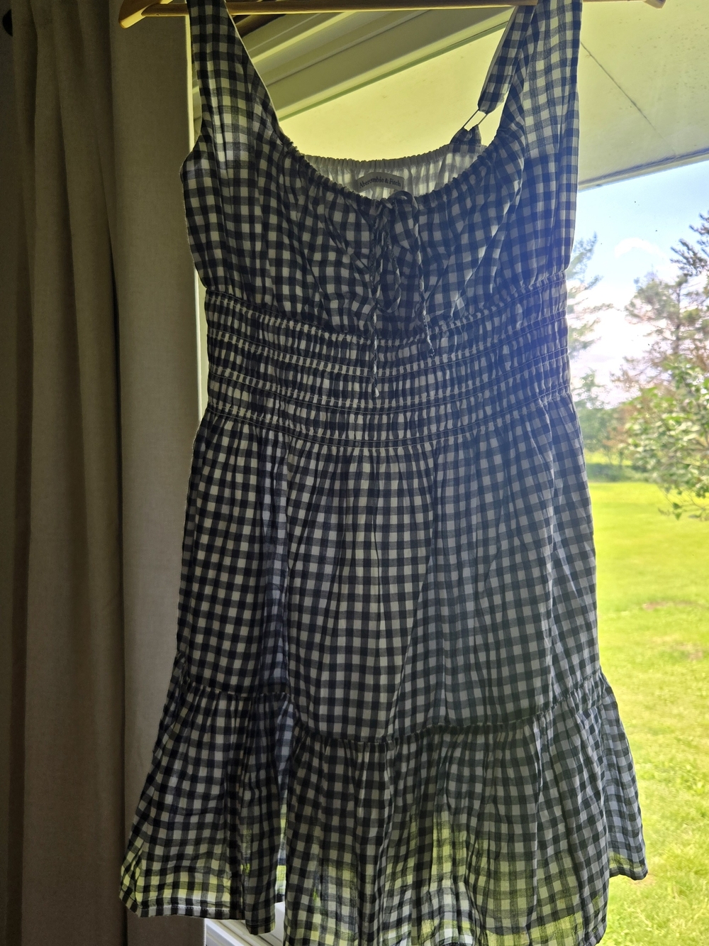 Abercrombie & Fitch Navy and White Gingham Top